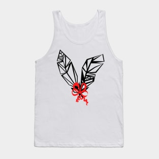Two bird feathers and a red ribbon Tank Top